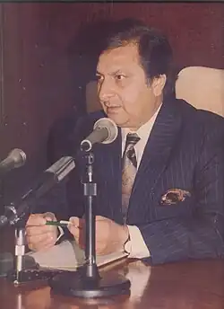 Fakhar Zaman addressing press conference on the eve of International Conference of Writers, Artists and Intellectuals in Islamabad