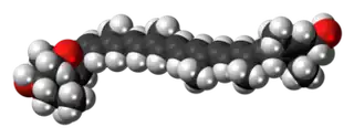 Space-filling model of the flavoxanthin molecule