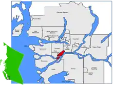 Location of New Westminster in مترو ونکوور