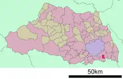 موقعیت Hatogaya در استان سایتاما
