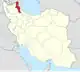 موقعیت استان اردبیل در ایران.