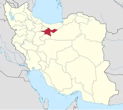 موقعیت استان تهران در ایران.