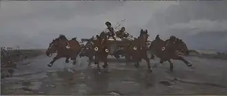 گردونه چهار اسبه و دُرشکه‌چی۱۸۸۱ م.اثر جوزف چلمونسکی