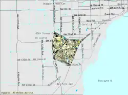 U.S. Census Bureau map of Kendall showing boundaries