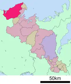 موقعیت Kyōtango در استان کیوتو