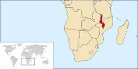 Location of Malawi