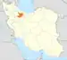 موقعیت استان قزوین در ایران.