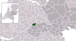 Highlighted position of Culemborg in a municipal map of Utrecht