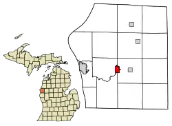 Location of Scottville, Michigan