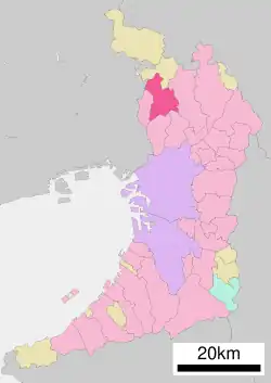 موقعیت Minoh در استان اوساکا