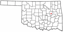 Location of Okmulgee, Oklahoma