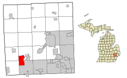 Location in Oakland County and the state of میشیگان