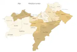 Administrative map of Oran province