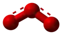 Ball and stick model of ozone