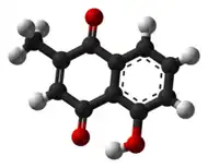 Ball-and-stick model of plumbagin