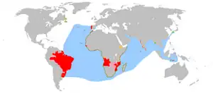 Anachronous map of the Portuguese Empire (1415-1999)