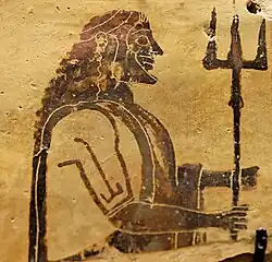 پوزئیدون با نیزهٔ سه‌شاخ، سدهٔ ششم پیش از میلاد