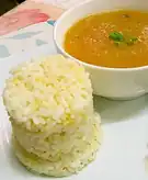 سوپ هویج و سیب‌زمینی همراه با برنج