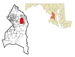 Location of Woodmore, Maryland