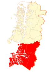 Location in the Aysén del General Carlos Ibáñez del Campo Region