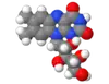 Spacefill model of a minor riboflavin (-10-[(2S,3S,4R)-2,3,4-trihydroxypentyl]) tautomer