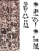عنوان «ریم-سین، شاه لارسا» بر کاسه سنگی:𒀭𒊑𒅎𒀭𒂗𒍪 ریم-سین𒈗 شاه𒌓𒀕 لارسا