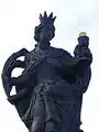 Sculpture of Saint Barbara on the پل کارل، پراگ، اثر Jan و Ferdinand Brokoff, ۱۷۰۷
