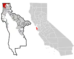 Location in شهرستان سن ماتئو and the state of کالیفرنیا