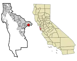 Location in شهرستان سن ماتئو and the state of کالیفرنیا