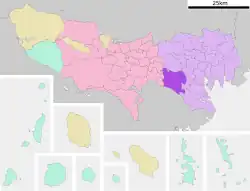 Location of Setagaya in Tokyo