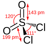 Structure and dimensions of sulfuryl chloride