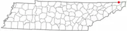 Location of Bristol, Tennessee