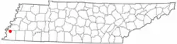Location of Millington, Tennessee