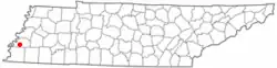 Location of Munford, Tennessee