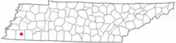 Location of Somerville, Tennessee