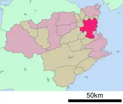 موقعیت Tokushima در استان توکوشیما