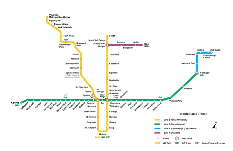 Toronto rapid transit map 2022