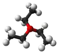 Ball and stick model of the triethyloxonium cation