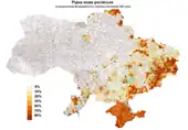 Percentage of population whose native language is Russian.
