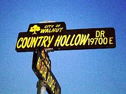 Street sign in Walnut