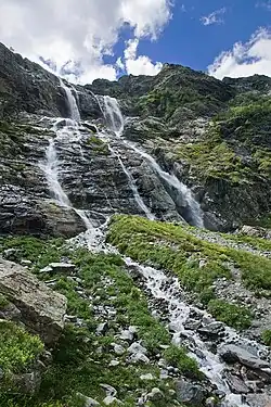 A waterfall near the selo of آرخیز in Zelenchuksky District