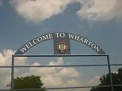 Wharton entrance sign
