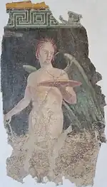 A winged genius, from the peristyle